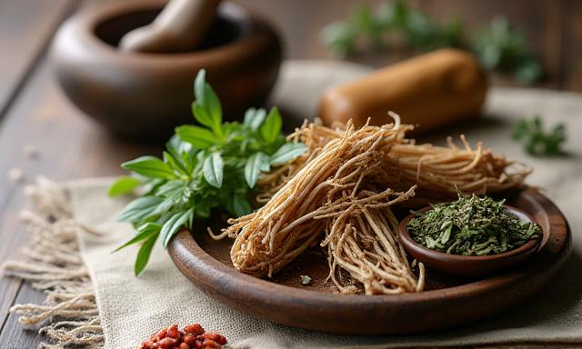 伝統的な薬草の材料